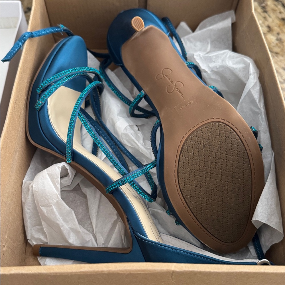 Jessica Simpson Teal Strappy Heels